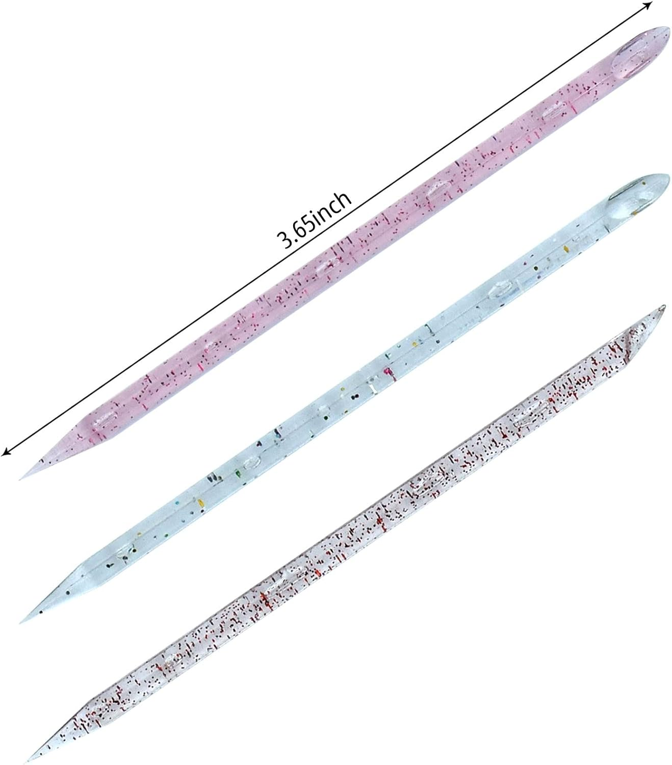 50 Pcs Crystal Cuticle Sticks, Double Heads Cuticle Pushers Sticks Remover, Nail Art Manicure Pedicure Tools (Pink) - Red image number 7