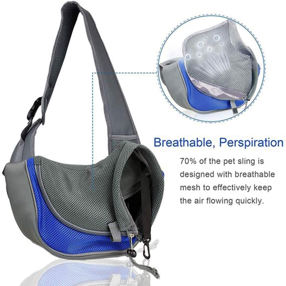 Ieasey Portable Small Dog Cat Puppy Carrier Shoulder Bag, Breathable Mesh, Blue, 45 Cm X 13 Cm X 28 Cm, 2-4.5 Kg, Modern Style, Perfect for Small Dogs & Cats, Outdoor Use image number 6