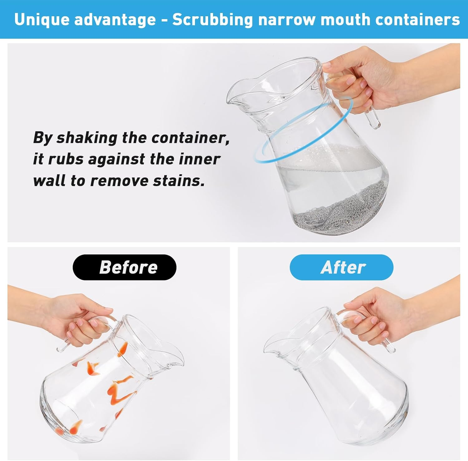 Cast Iron Scrubber, 316L Stainless Steel Fine Mesh Scraper, Upgraded 3.8Mm Chainmail Scrubber, for Pre-Seasoned Pot Dutch Oven Waffle Maker Cast Iron Skillet Pan Glass Container (6''X6'') image number 5