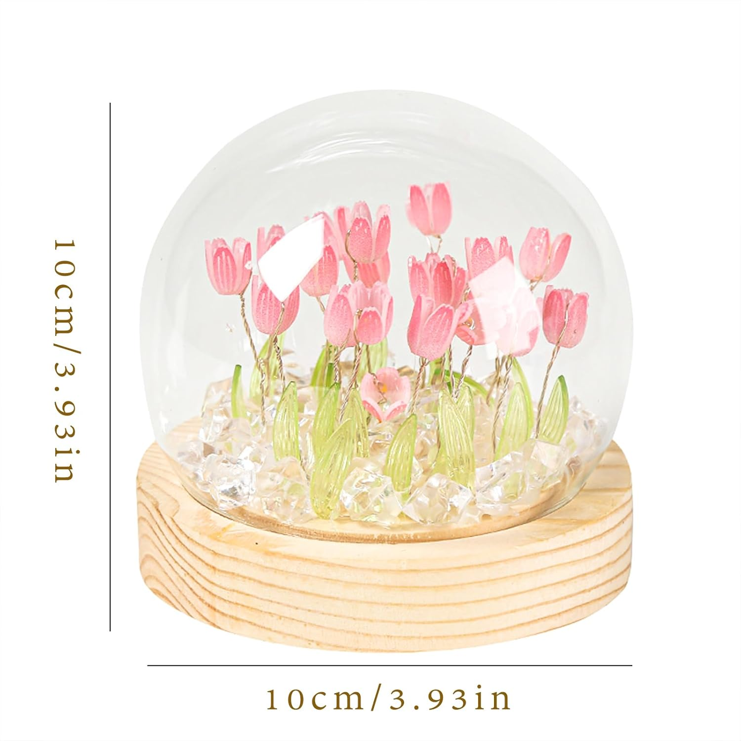 Richaa Pretty Tulips Lamps Flower Night Light Cute Bedroom Decor Gifts for Women - Battery Powered (Not Included) image number 3