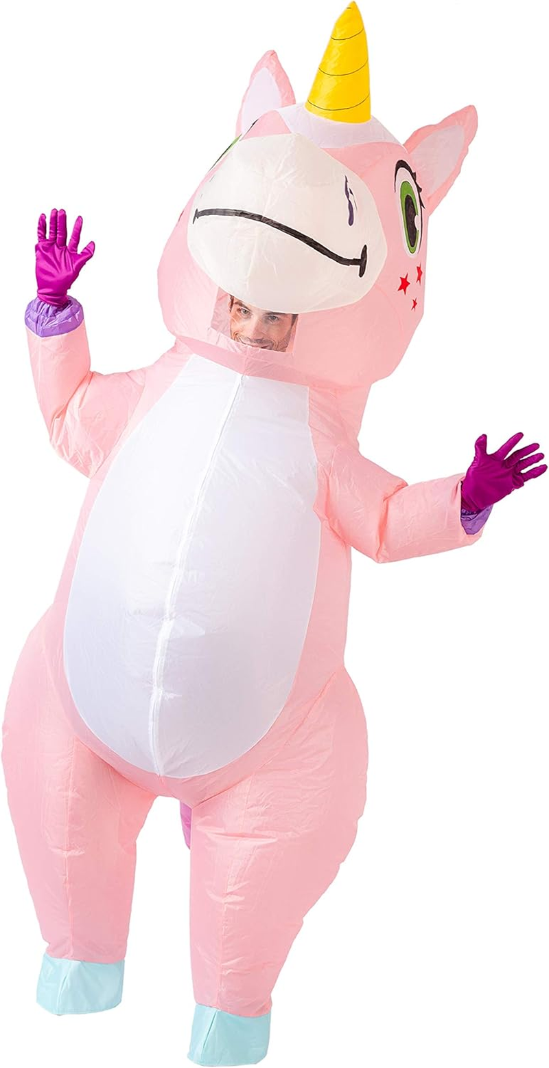 Spooktacular Creations Inflatable Costume Adult, Full Body Riding a Unicorn Blow up Costume for Halloween Inflatables Party - Blue image number 5