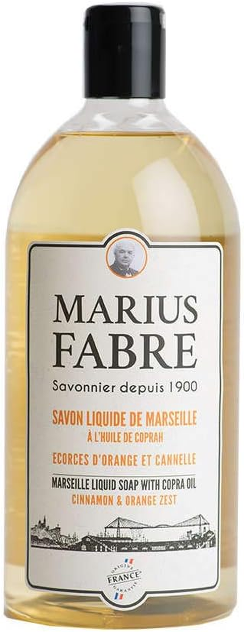Marius Fabre - Savon Liquide De Marseille 1 L Recharge Ecorces D Orange 1900 - L1ROR