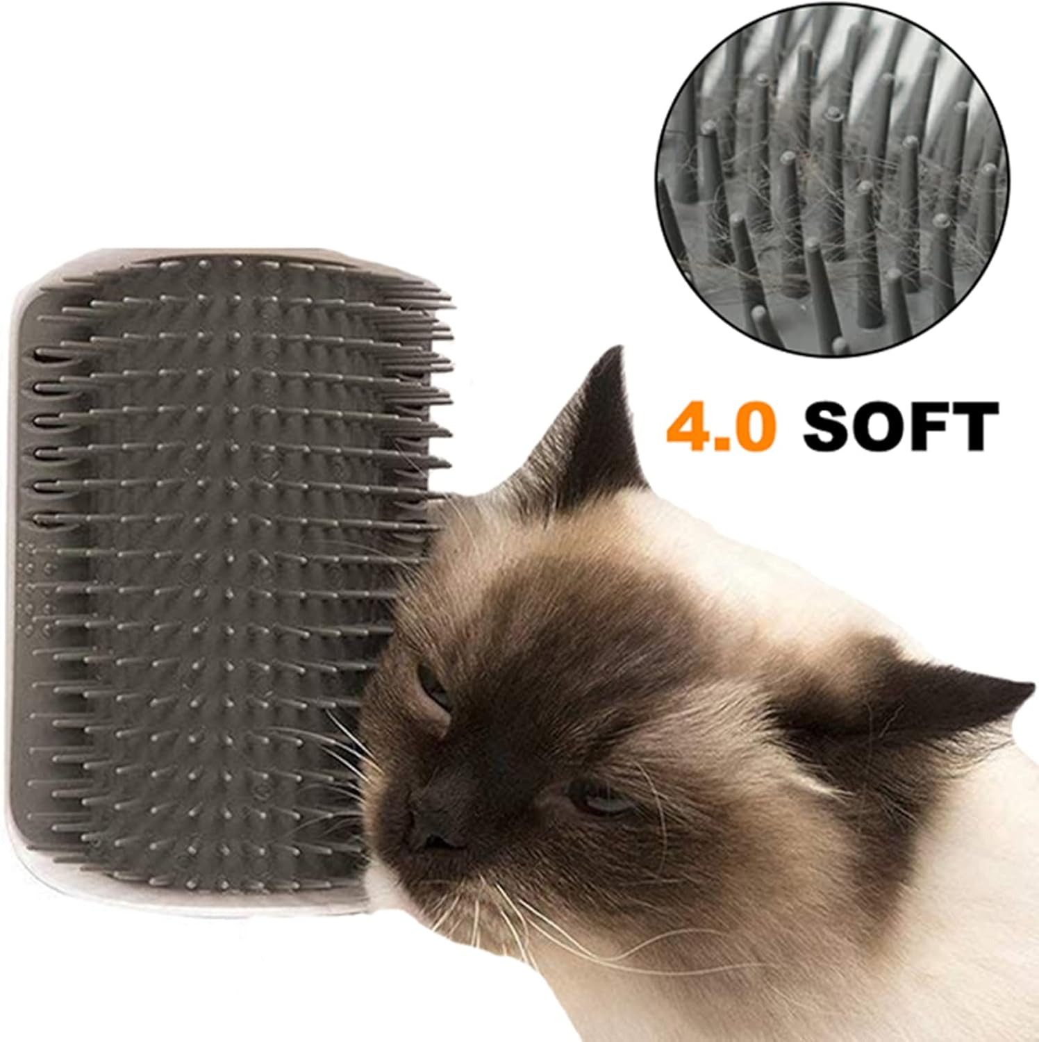 Cat Brush Comb, Massage Corner Cat Brush, Cat Brush Wall Corner, Cat Self Groomer, 2 Pieces Cat Corner Groomer Brush, Self Groomer Cat for Long Hair, Short Hair Cat Massage (Without Catnip) image number 1