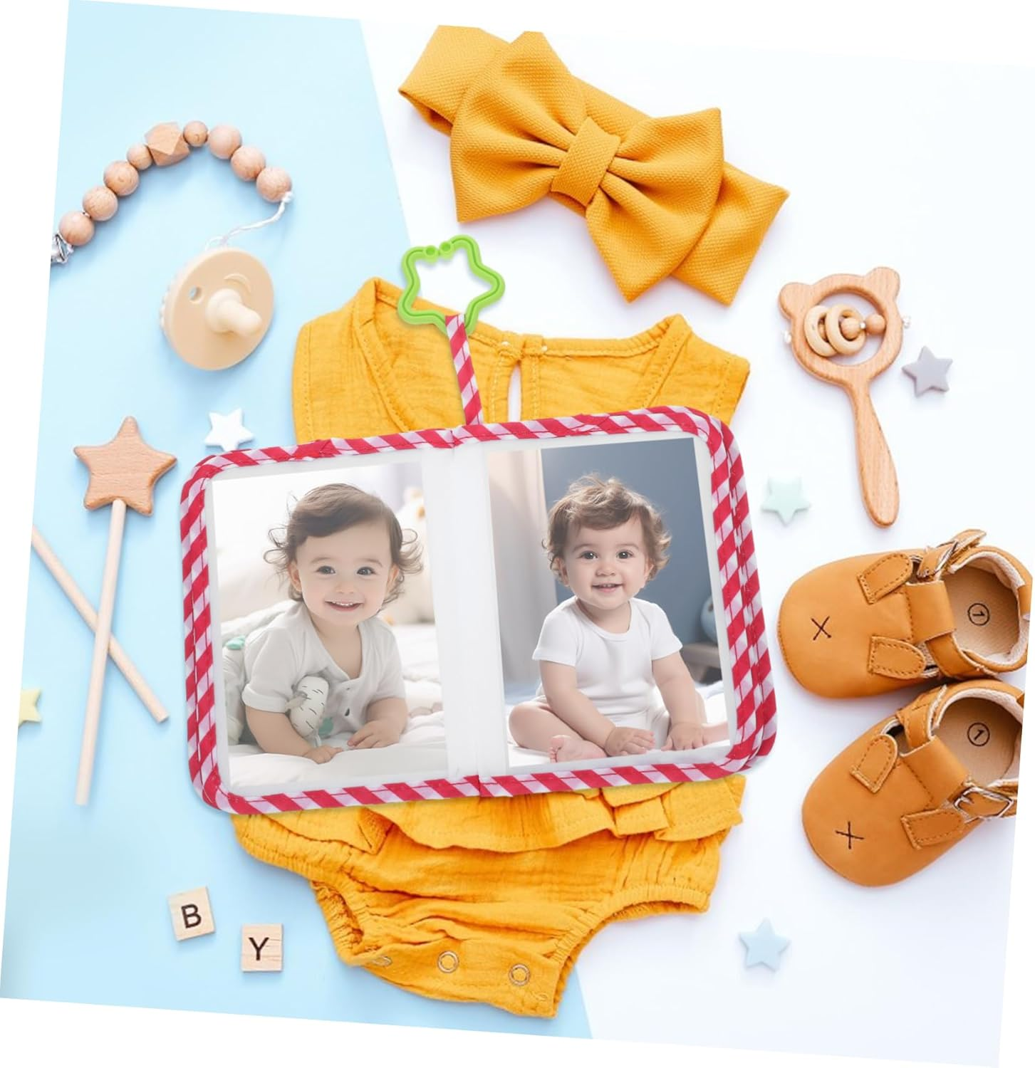 Abaodam Photo Album Boy Girl Keepsake Memory Book Soft Cloth Picture Album for Newborns Record Milestones at Home Party image number 1