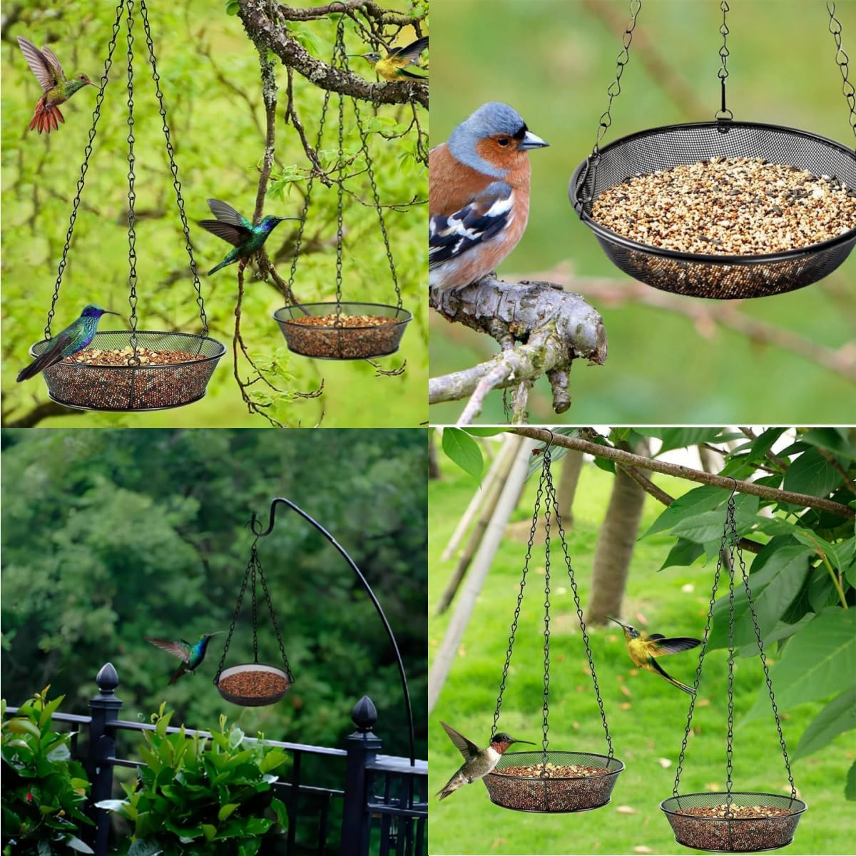 1Pcs Metal Mesh Platform Feeders for Birds, Hanging Bird Feeder Dispenser,Hanging Tray,Bird Platform Seed Tray image number 2