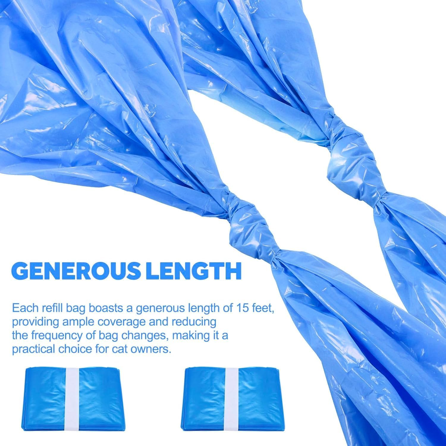 Diaper Pail Liner Refills Bags Compatible with Janibell Akord 330 Series Adult Diaper System, Blue, Lightly Scented, 10 Count image number 3