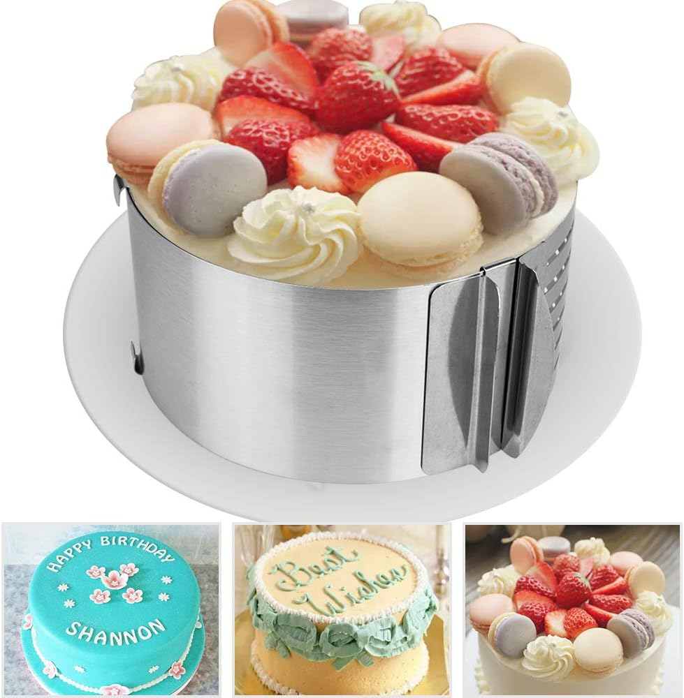 16Cm-30Cm Adjustable Stainless Steel Cake Ring Mould, Non-Stick Leak Proof Spring Form for Kitchen Restaurant Home, Ideal for Christmas and Birthday Baking image number 1
