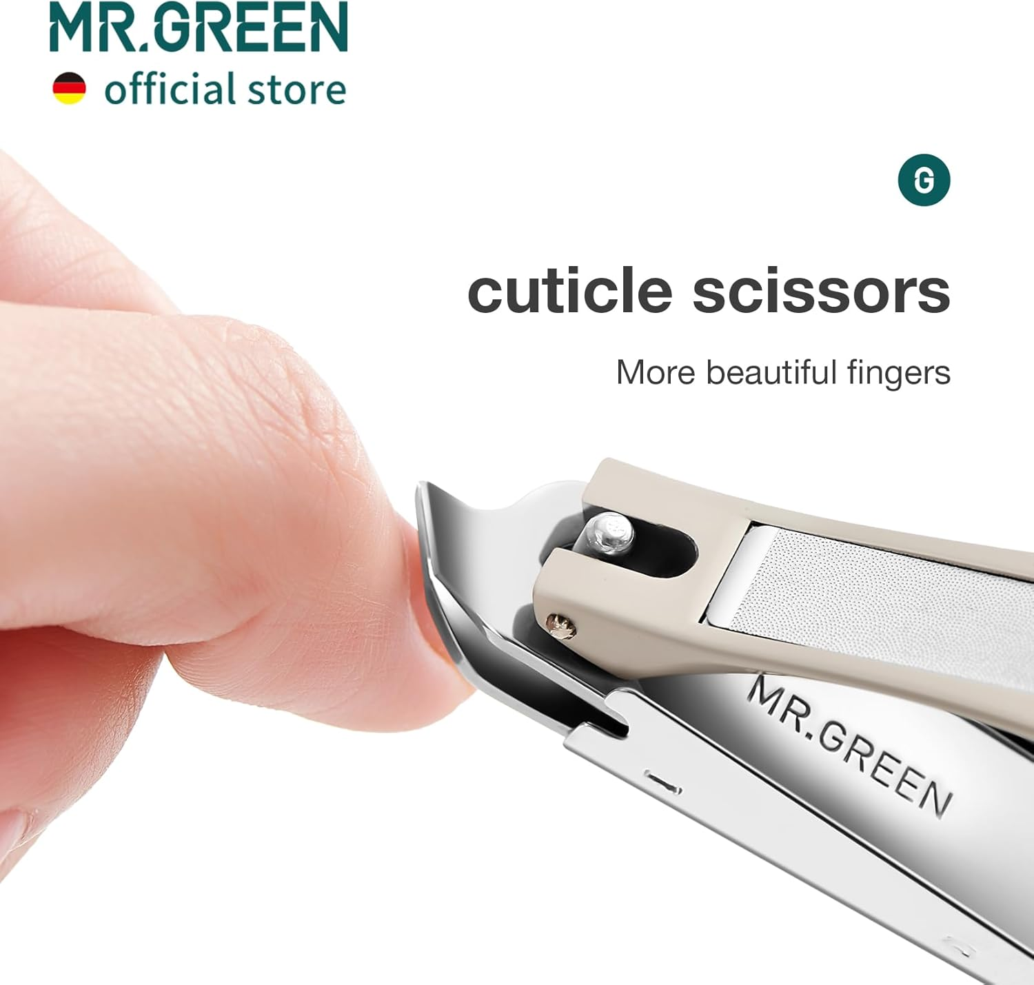 MR.GREEN Slanted Edge Nail Cutting Clippers Cuticle Nippers Tool Stainless Steel Dead Skin Oblique Tip Trimmer Manicure Scissors (Mr-1115 (Large))