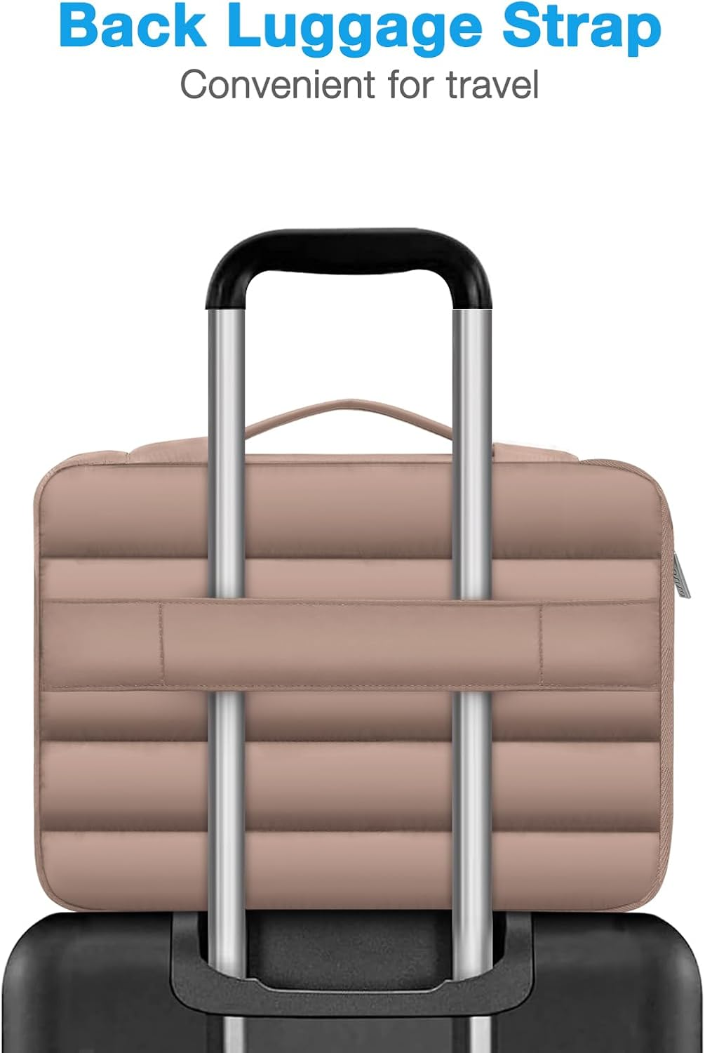 MOSISO 360 Protective 15-15.6 Inch Laptop Case, 16 Inch Puffy Laptop Sleeve Compatible with Macbook Pro 16, HP, Dell, ASUS, Acer, Lenovo Notebook Computer,Polyester Horizontal Side Open Bag, Brown image number 5