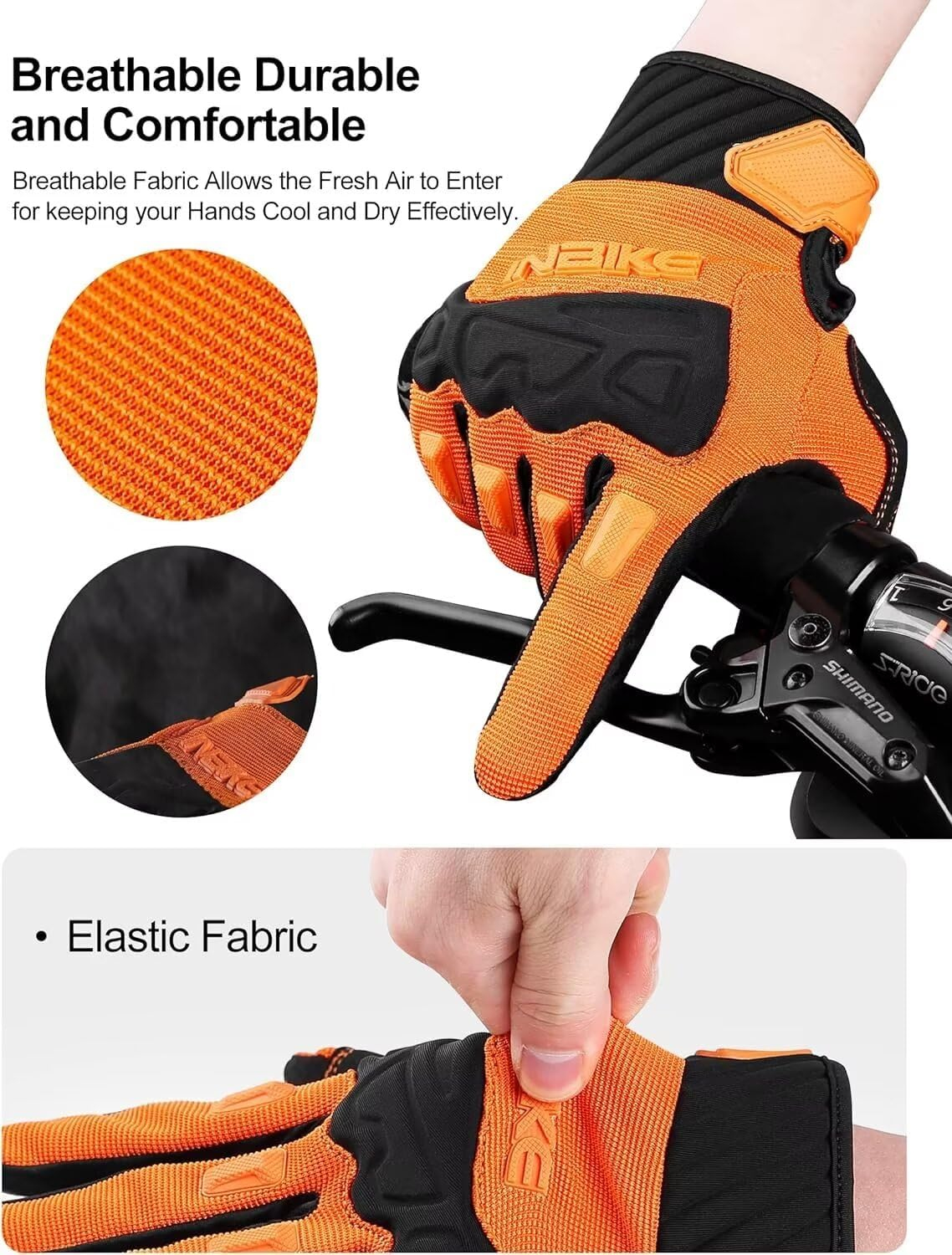 INBIKE Mountain Bike Gloves for Men Knuckle Guard Padded Men'S Cycling Gloves Breathable for MTB Motocross Racing Dirtbike Biking image number 4