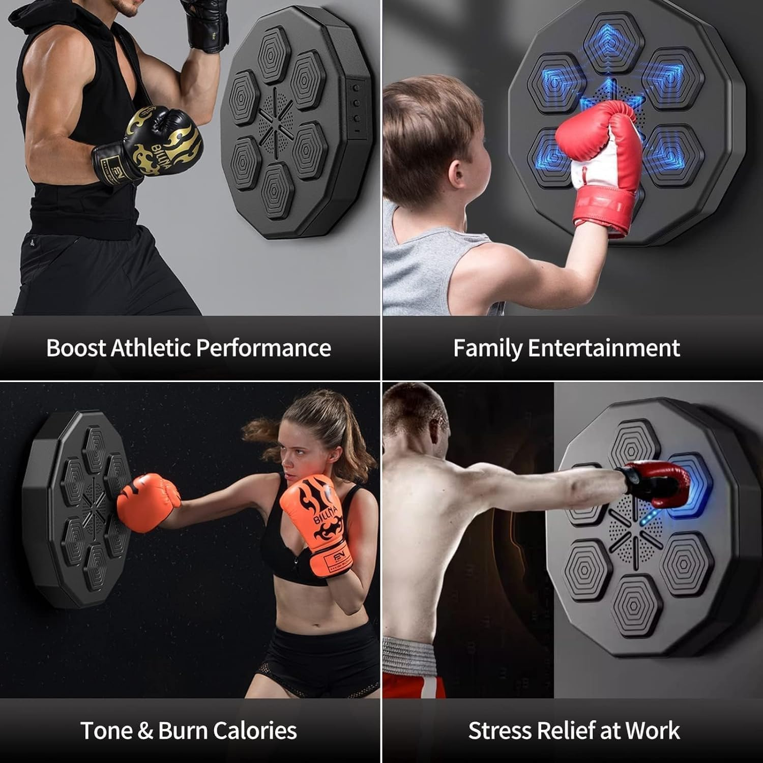 MINYII Boxing Equipment Strength Tester with Music, Electronic Boxing Machine, Intelligent Music Box Wall Target, Smart Bluetooth Boxing Machine,Auxiliary Boxing Practice Board (Black01) image number 5