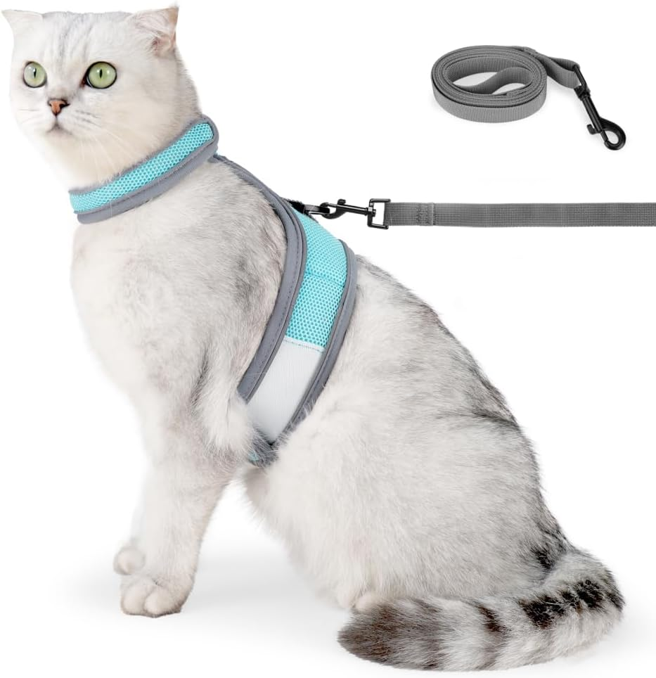 Cat Harness with Lead, Breathable Escape Proof Harness, Cat Lead Set, Adjustable Reflective Cat Mesh Vest for Cats, Kittens, Chihuahua, Rabbits image number 3