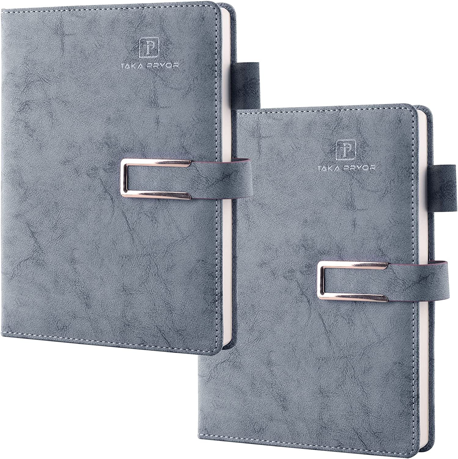 TAKA PRYOR Lined Journal Notebook for Women Men,200 Pages A5 Hardcover Faux Leather Journals for Writing,Travel,Business,Work & School,College Ruled Notebooks for Note Taking, Diary Notepad 5.7"&times;8.3"(Dark Blue)