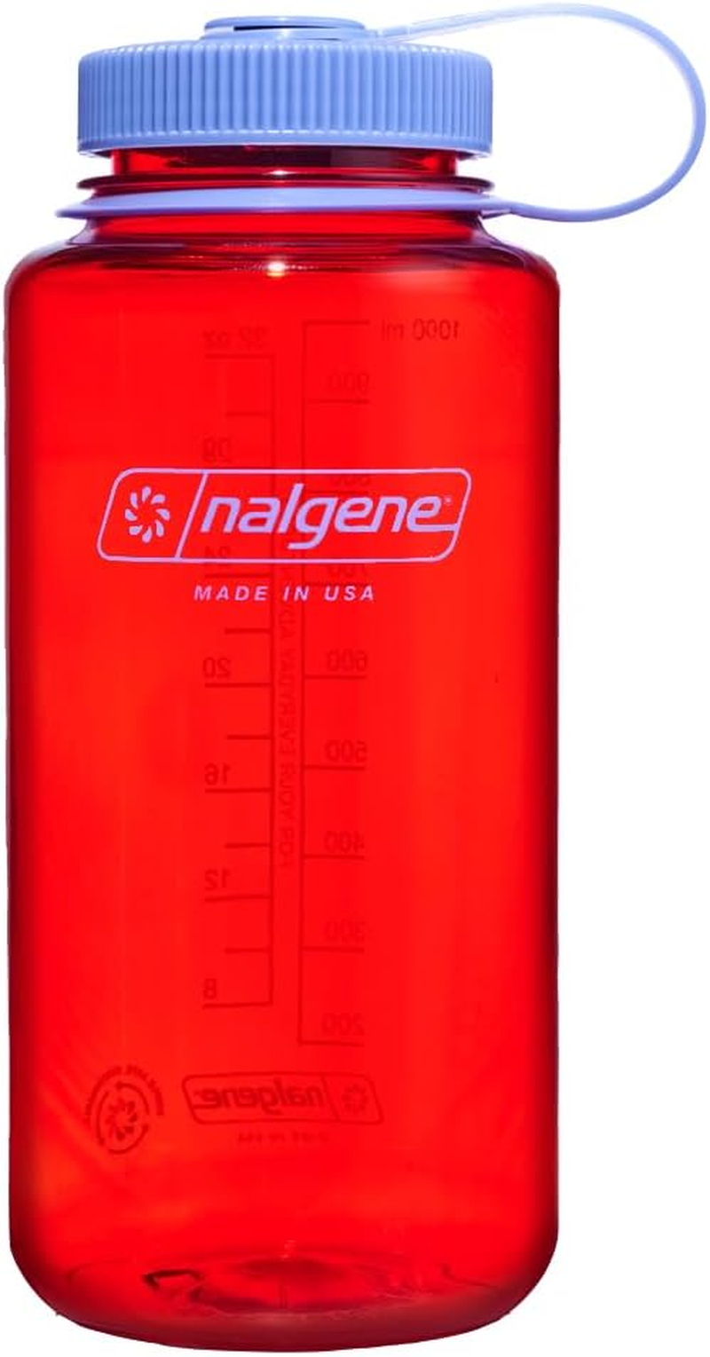 Nalgene Water Bottle - Lightweight Sustain Tritan Bpa-Free Shatterproof Bottle for Backpacking, Hiking, Gym, 32 OZ, Wide Mouth, Marmalade Orange - Cornflower Blue image number 7