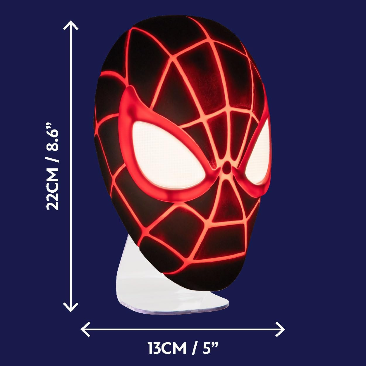 Paladone Miles Morales Spider-Man Mask Light, Wall Mountable or Freestanding LED Lamp, Officially Licensed Marvel Comics Merchandise for Bedrooms, Home and Collectors, Gift Ideas image number 3