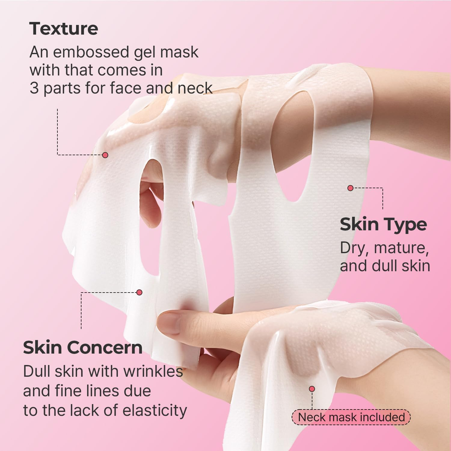 Torriden CELLMAZING Collagen Firming Gel Facial & Neck Sheet Mask (Pack of 4) | Covering Neck Mask | 5D Collagen Complex, Amino Acid Complex, Peptide image number 4