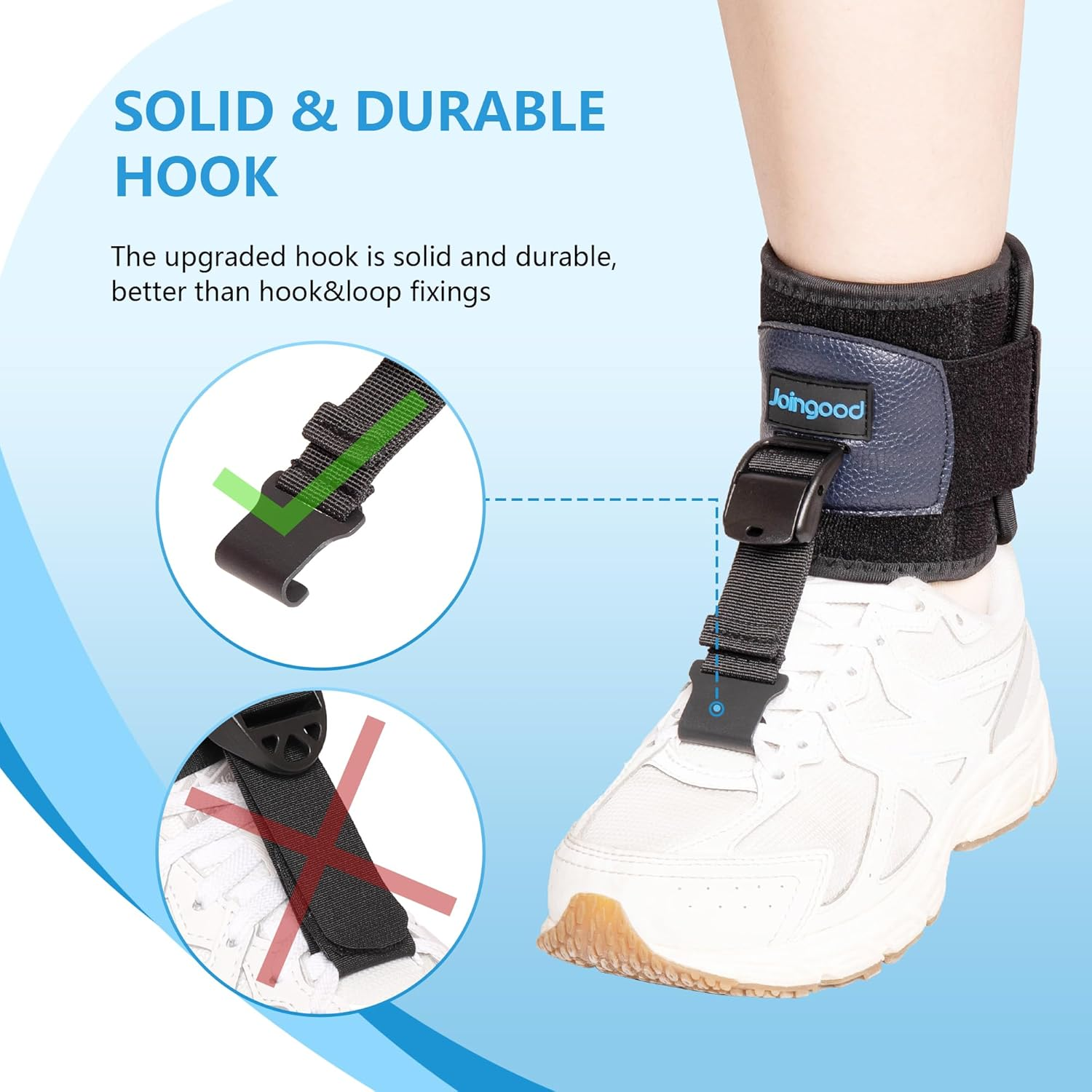 AFO Foot Drop Brace for Walking, Drop Foot Brace for Walking with Shoes, Adjustable Foot Brace for Drop Foot Support, Soft Drop Foot Braces, Fits Left or Right Foot, Women & Men(S/M) image number 1