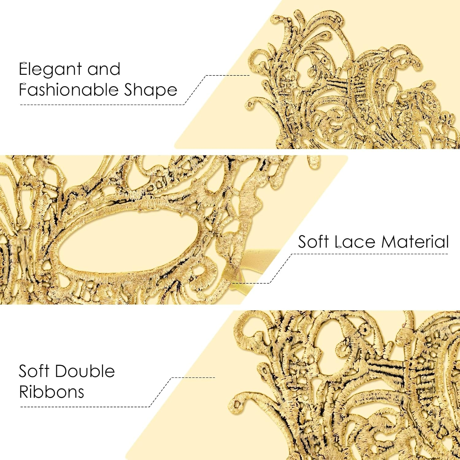 Exlinonline Lace Masquerade Mask Elastic,Fit for Adult,Soft Gentle Material,Specially for Costume,Thememed Party image number 5