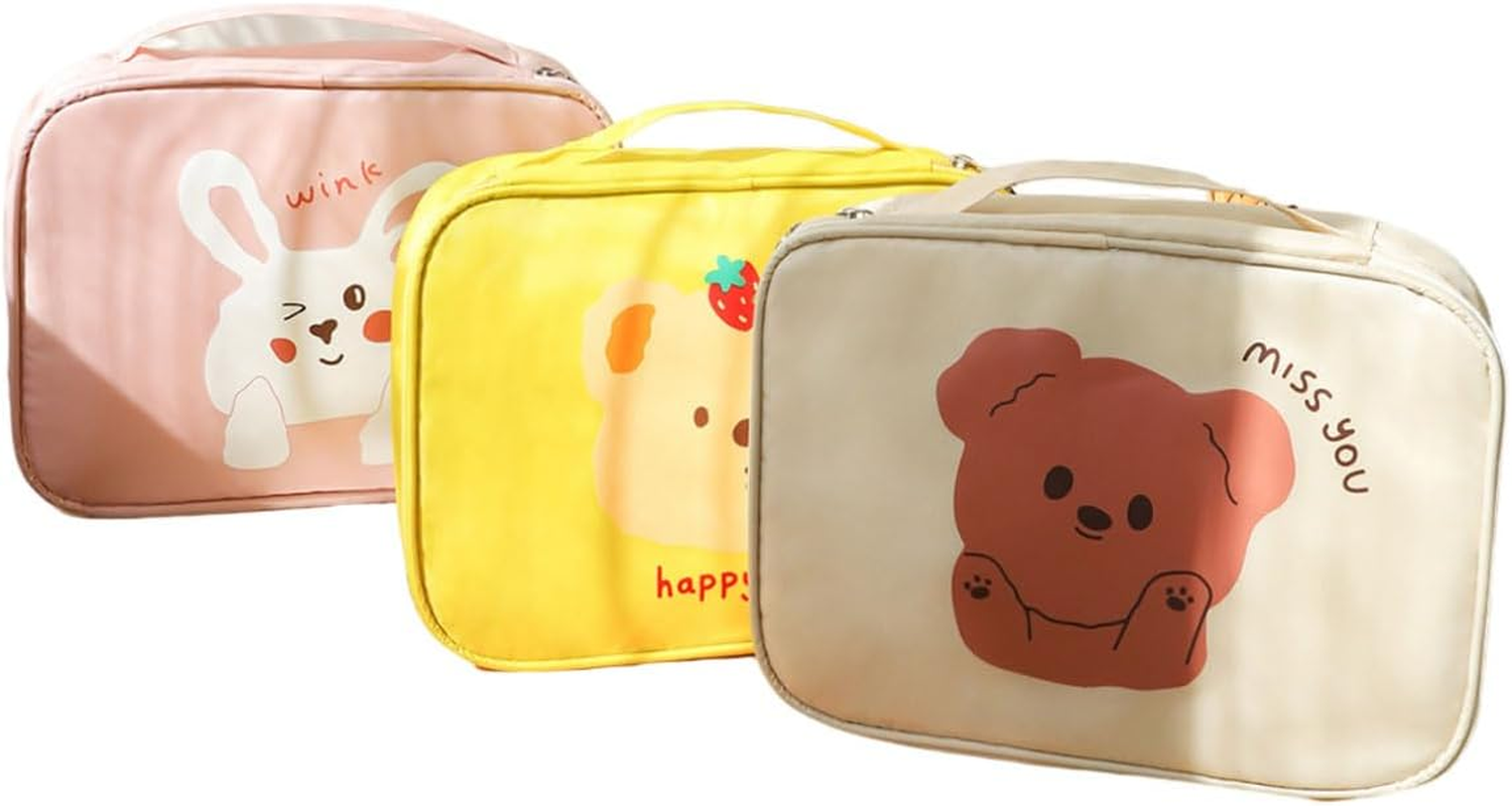 Adorable Women'S Makeup Bag - Large Capacity Travel Cosmetic, Handheld & Portable (Pink)