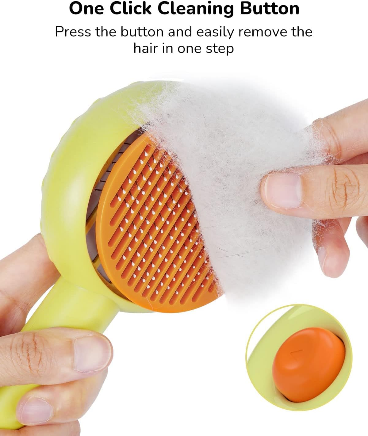 Effortless Pet Grooming Brush, Self-Cleaning Slicker Brush for Cats and Dogs - Removes Mats, Tangles, and Loose Hair - Ideal for Short or Long Haired Pets (Donut Design) image number 5