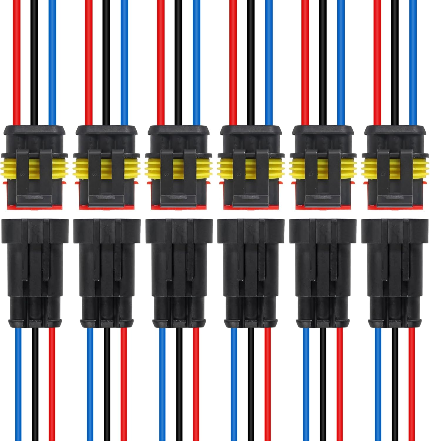 DIANN 6 Sets 3 Pin Connector Waterproof Connector Male and Female Electrical Connector 16 AWG Wire for Car Truck, Boat and Other Wire Connection image number 5