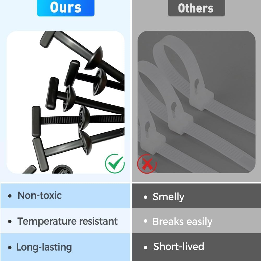 Nylon Universal Cable Tie Buckle, Heavy Duty Self, Locking Zip Ties with Pin & Button, New Multifunctional Cable Tie Buckle, UV Resistant Black Zipties for Car Daily Auto Fixing (50 Pcs) image number 1