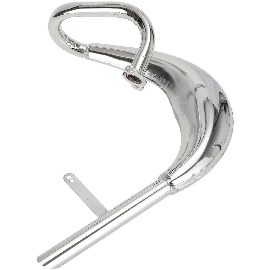 FVRITO Performance Chrome Exhaust Muffler Expansion Chamber Pipe Silencer Gasket for 2 Stroke 50Cc 66Cc 80Cc 100Cc Engine Gas Motorized Bicycle Motor Bike Silver image number 3