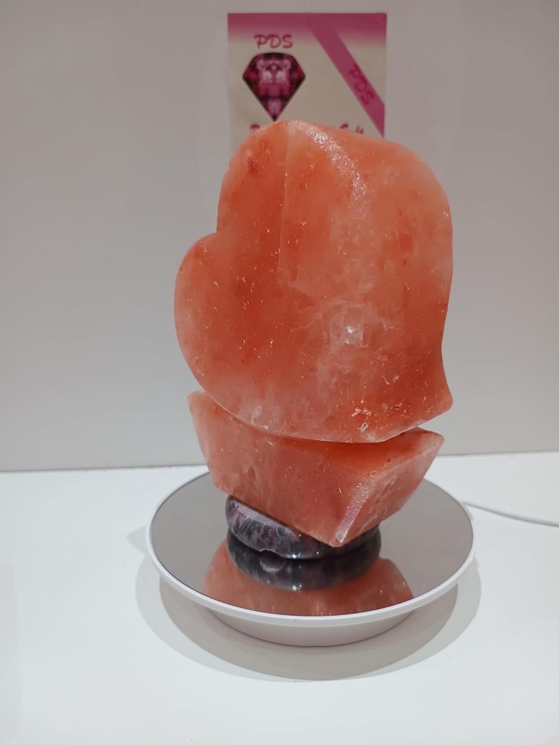 Heartstone Design Natural Heart Salt Lamp 100% Authentic, Handcrafted from the Foothills of the Himalayas Beautifully Hand Craft Heart Shape Lamp image number 1