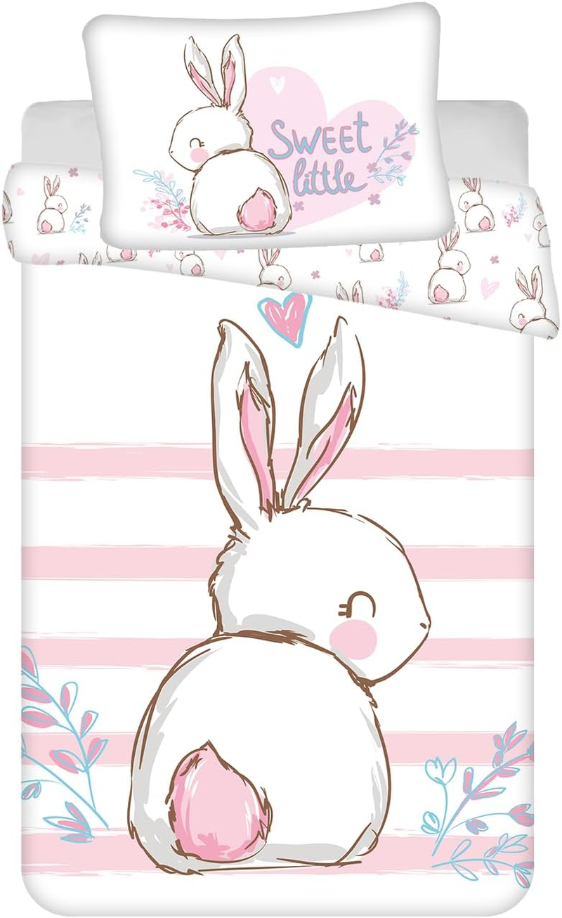 Jerry Fabrics Baby Bed Linen Bunny Pink with Rabbit 100 X 135 + 40 X 60 Cm
