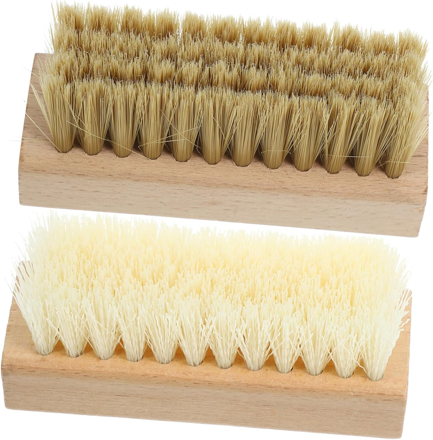 Healvian Cleaning Brush Scrub Brush 2Pcs Wood Handle Soft and Hard Bristles for Clothes Shoes Bathtub Daily Household Use image number 2