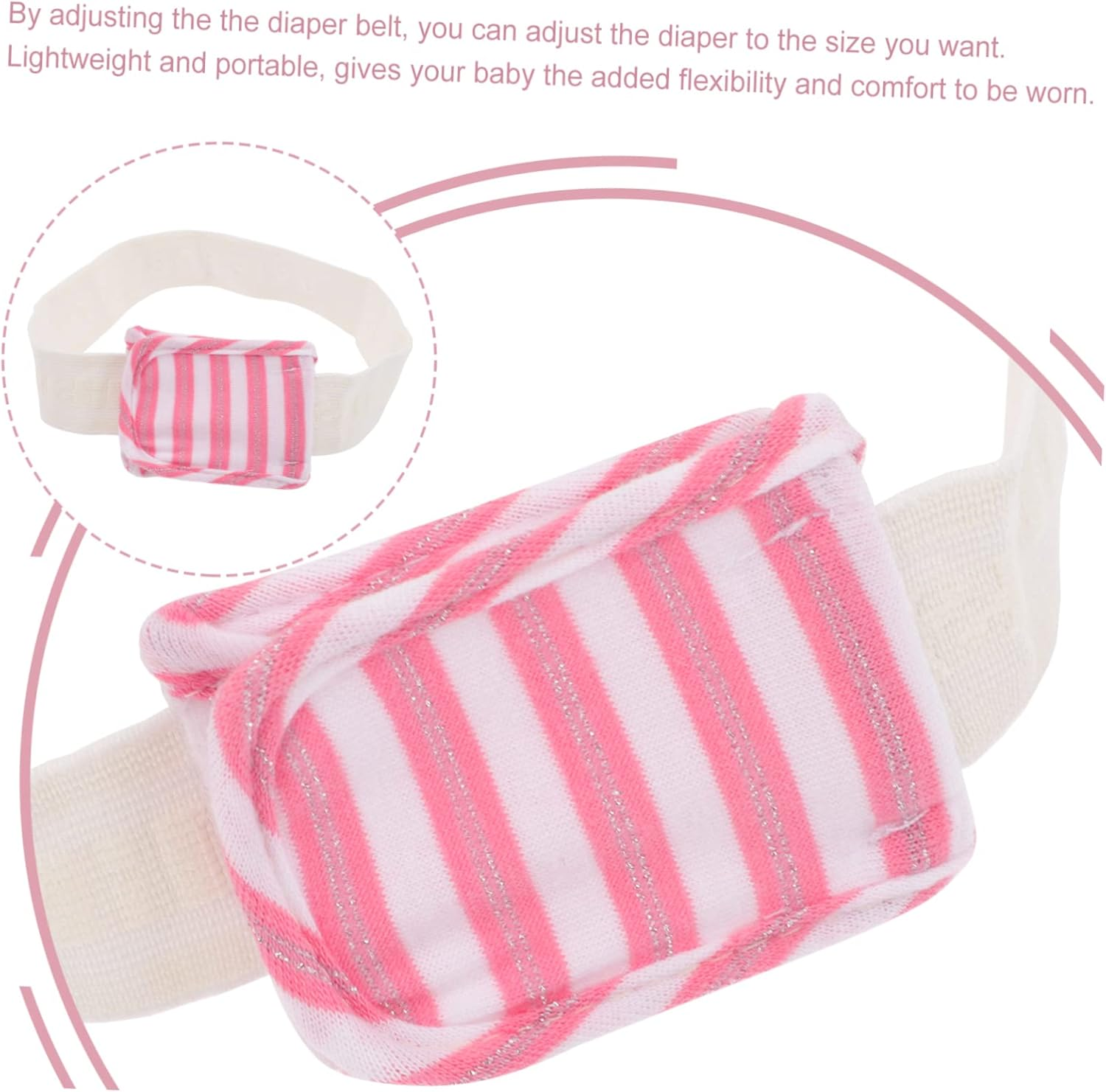 SECFOU 18Pcs Nappy Fastening Belts Diaper Belt Supplies for Shower Gifts Elastic Rubber Band Cotton image number 6