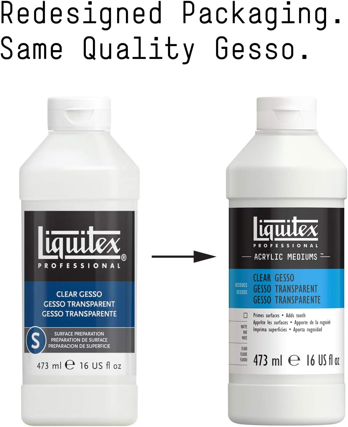 LIQUITEX Grounds Gesso 473 Ml, Clear (Pack of 1) image number 5