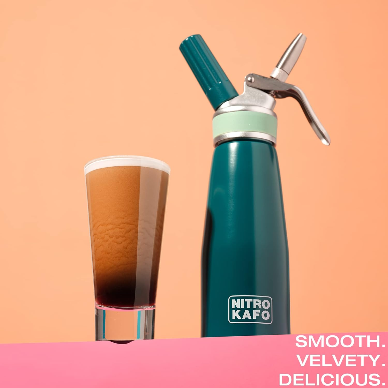 Impeccable Culinary Objects (ICO) NITRO KAFO 0.5L Coffee Maker - Aluminum Cold Brew Maker with Special Nitro Diffuser Nozzle and Mason Jar, 1 Pint/0.5L image number 5