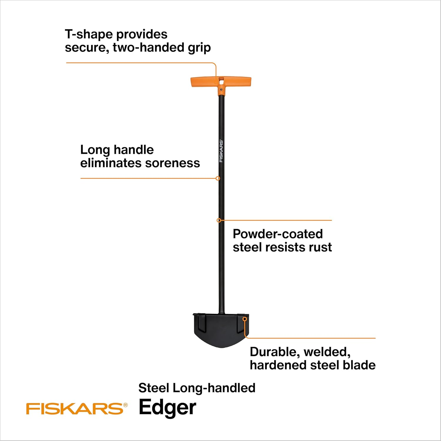Fiskars 38.5 Inch Long-Handle Steel Edger