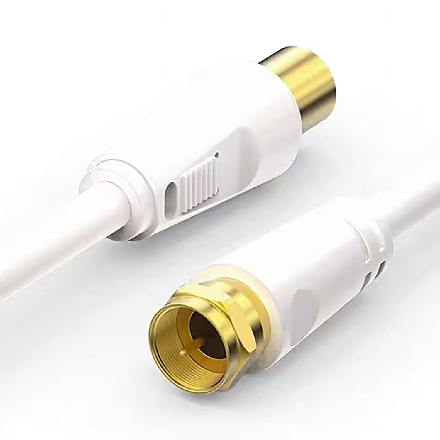 Tunghey RG6 Coax Cable, PAL to F-Type TV Cable Wire, High-Speed Internet, Broadband and Digital TV Aerial, Antenna Wire for TV DVD VCR Sky Virgin and More (5M) - 1M image number 4