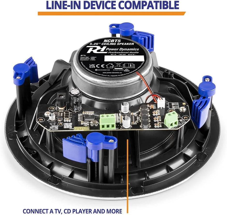 Power Dynamics PD NCBT8 8-Inch Wireless Bluetooth Ceiling Speakers - Active Bluetooth Ceiling Speaker System with Built-In Amplifier, Easy Installation & Stream Music Wirelessly, Ideal for Home image number 2