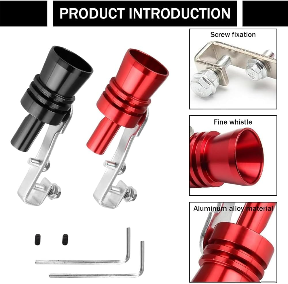 2PCS Turbo Sound Whistle Simulator,Car Turbo Whistle Car,Rustproof Aluminum Alloy Exhaust Whistle Fit for Exhaust Muffler Tailpipe,Universal Turbo Sound Whistle Exhaust Muffler with Cool Turbo Sound image number 2