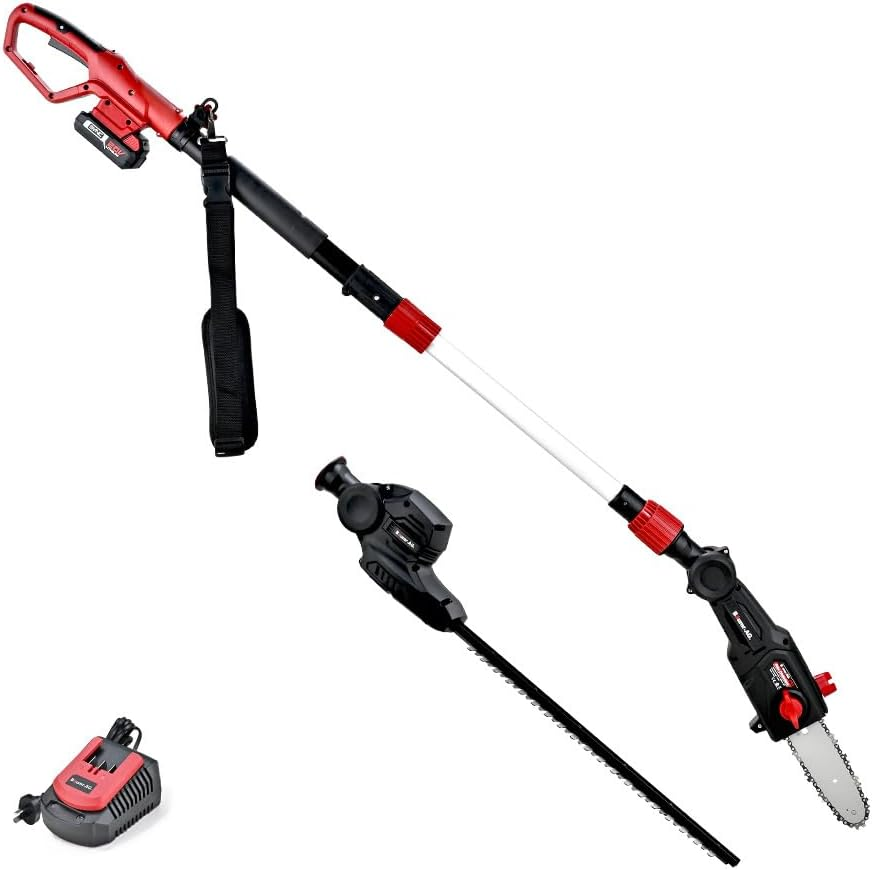 Baumr-Ag 20V SYNC Cordless Pole Saw & Hedge Trimmer Combo, 8 Inch Chainsaw Pruner, Telescopic Handle, with Battery and Charger Kit image number 3