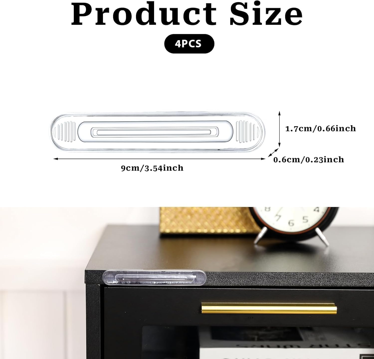 Self Adhesive Rubber Bumpers Strip, 4Pcs Short Self Adhesive Clear Rubber Bumper Stripes,Rubber Chair Wall Protector,Clear Furniture Bumpers Silicone Cabinet Door Bumper Adhesive Wall Protector Bumper image number 6