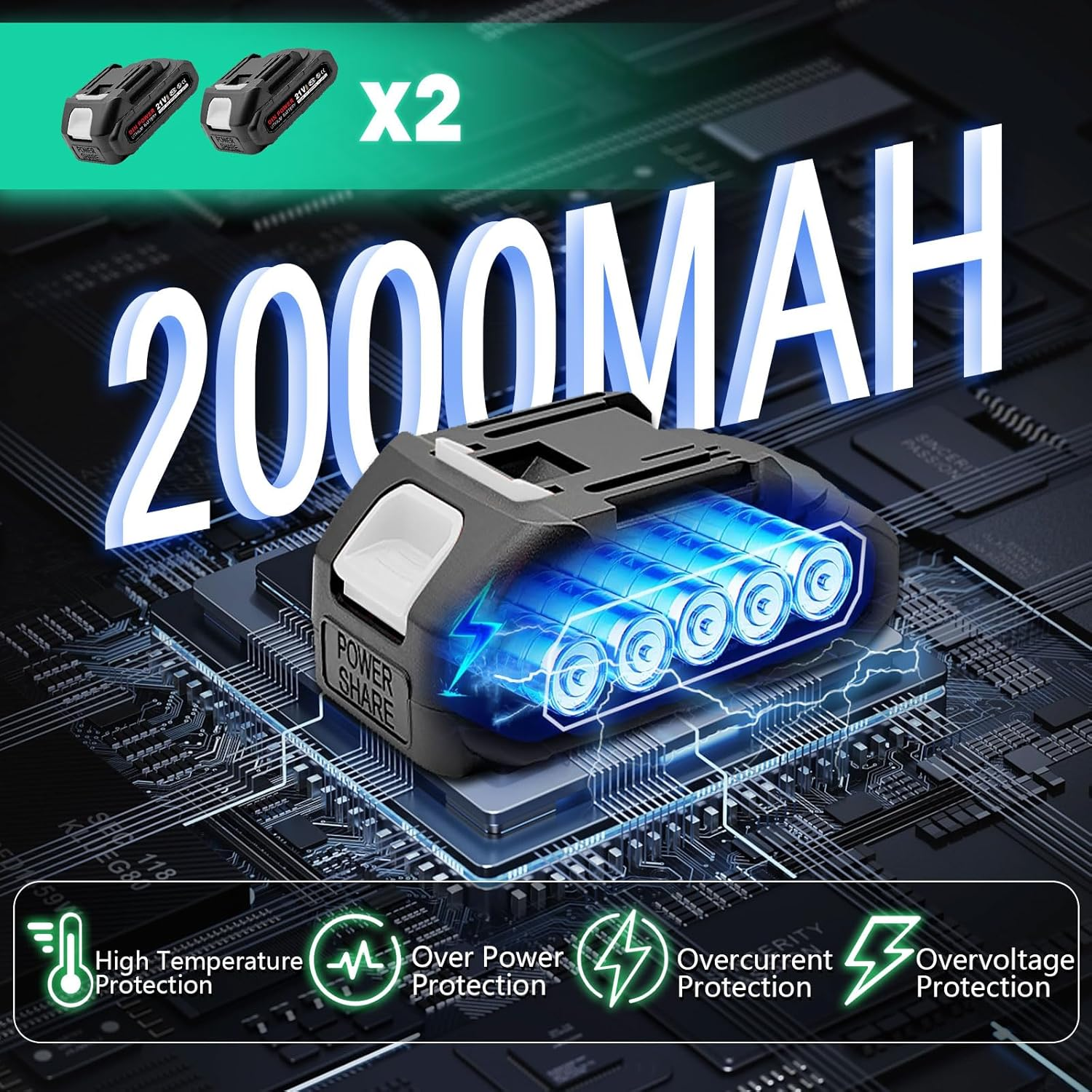 Electric Pruning Shears, Portable Cordless Rechargeable Pruning Shears with 2 Set 2000Mah Large Capacity Battery,Suitable for Pruning Garden Fruit Branches, Bonsai,Flowers,25Mm Cutting Diameter image number 3