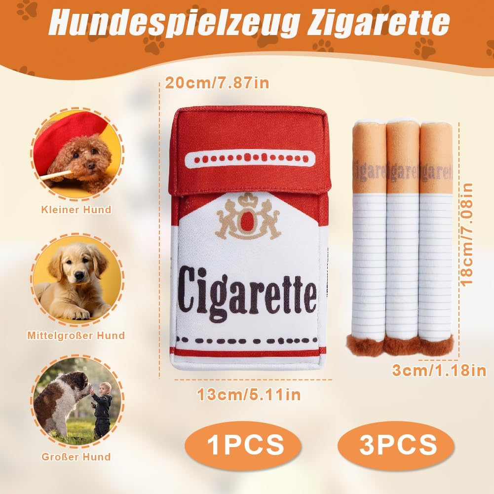 Agctrler Funny Dog Toy Cigarette Squeaky, Giggle Cigarette Toy, Dog, Plush Dog Toy, Suitable for Puppies, Small Dogs and Medium image number 4