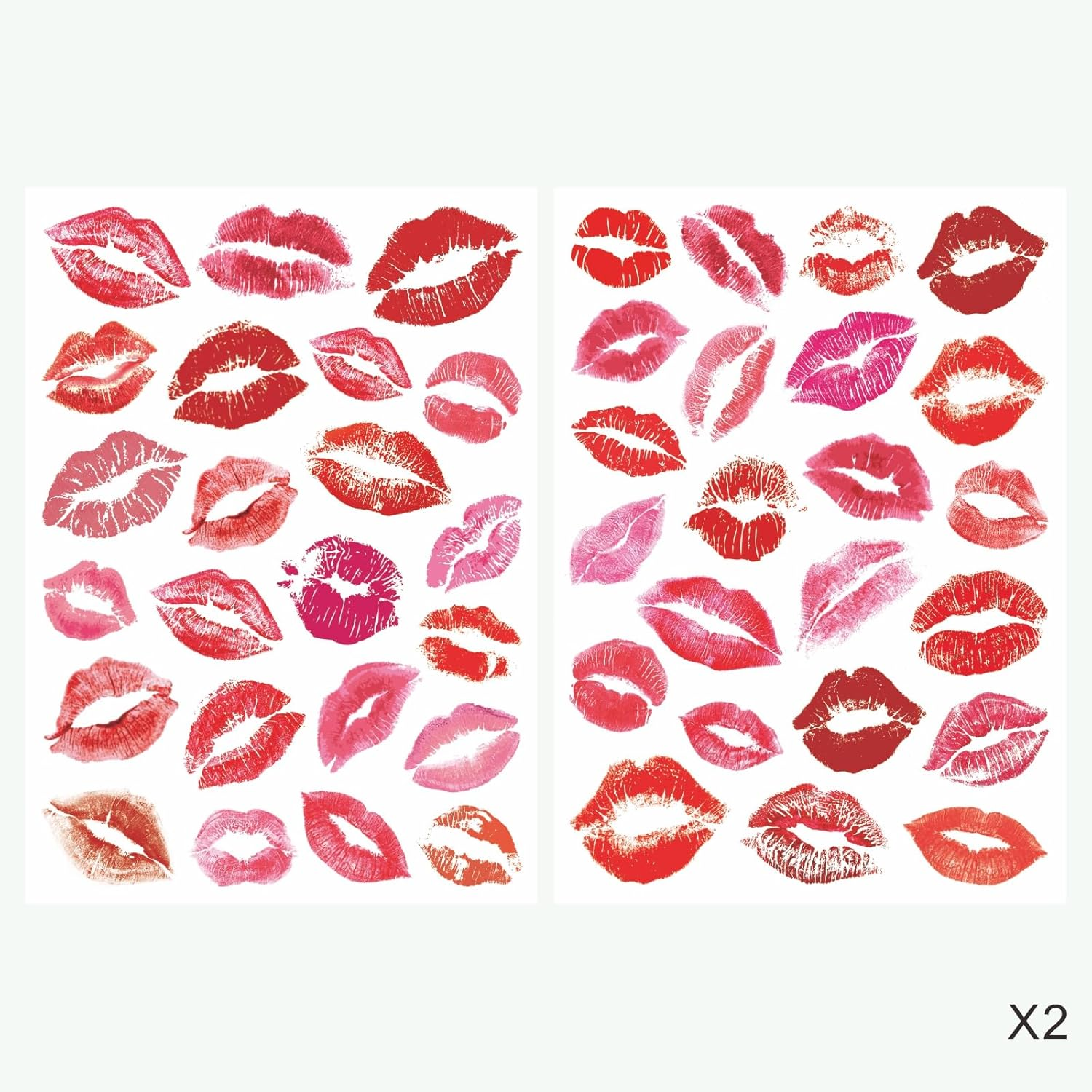 Womaha 4 Sheets A5 Temporary Red Lips Tattoos for Women and Girls Small Tattoo Face Stickers