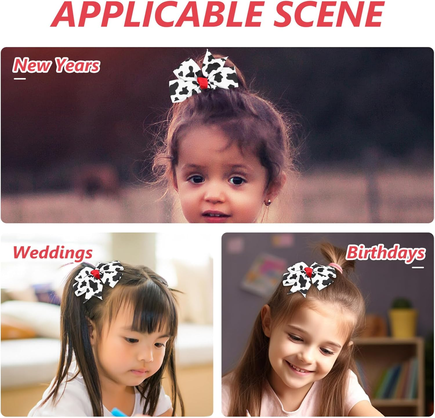 VALICLUD 2Pcs Bows Hair Clips for Girls Cute Barrettes Bowknot Design Accessories for Parties and Everyday Wear - White image number 4