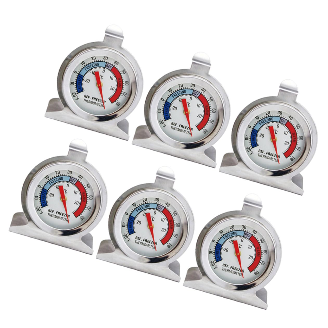 Luxshiny 6Pcs Stainless Steel Refrigerator Freezer Thermometers with Paper Package Small Indoor Temperature Gauges for Home and Office Use Easy to Install and Portable Silver image number 6