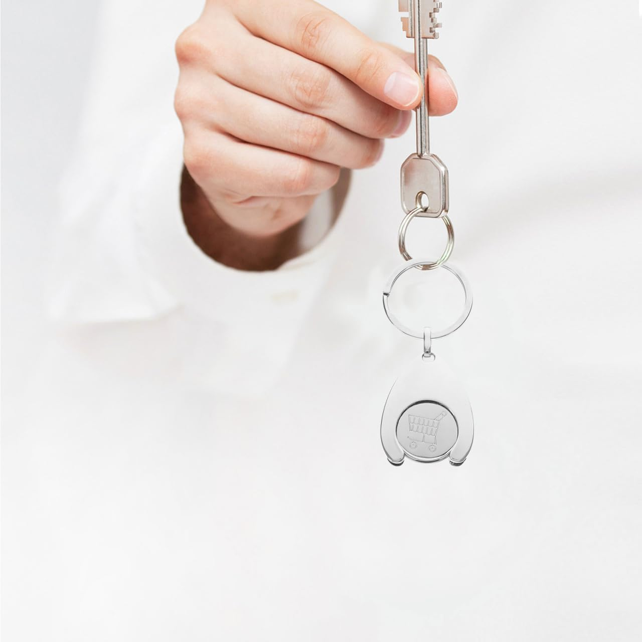 Shopping Trolley Token Keychain Lightweight Coin Holder Key Ring Pendant for Supermarket Cart Convenience Portable And image number 1