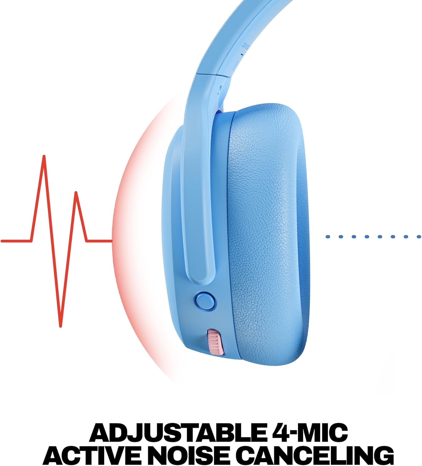 Skullcandy Crusher ANC 2 Over-Ear Noise Canceling Wireless Headphones with Sensory Bass and Extra Charging Cable, 50 Hr Battery, Microphone, Works with Bluetooth Devices - Preppy Summer Resort image number 5
