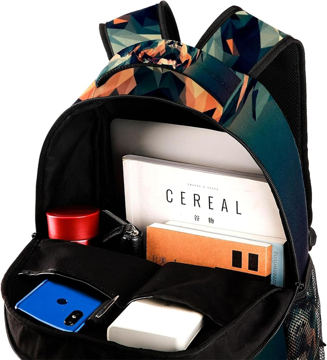 Dog Illustration Background Backpack Students Shoulder Bags Travel Bag College School Tote Backpacks image number 1