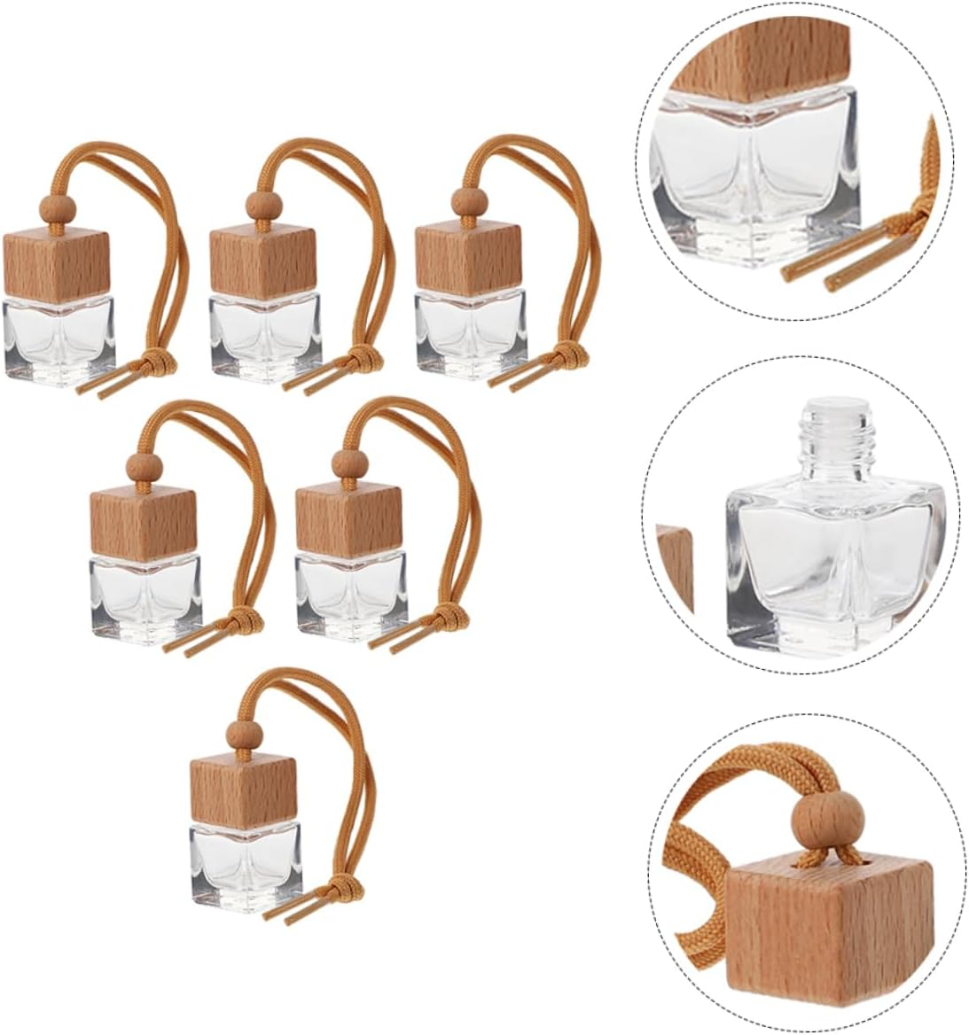 ERINGOGO 2Sets 6-Pack Car Hanging Aromatherapy Bottles Perfume Bottle Pendant Car Air Freshener Decorative 6Pcs*2 image number 1