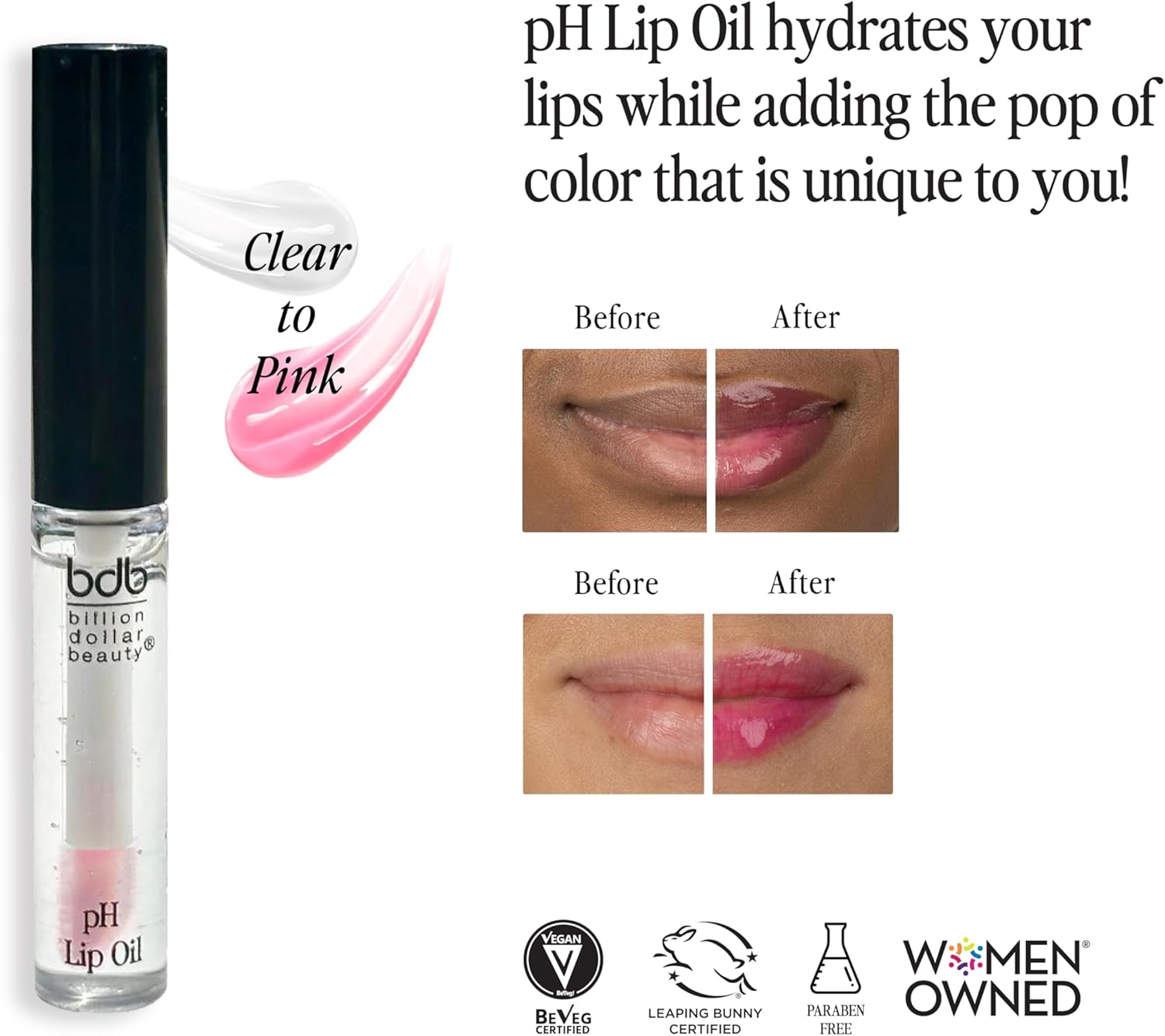 Billion Dollar Brows Bdb Color Changing Ph Lip Oil - Moisturizing, Plumping, and Glossy image number 3