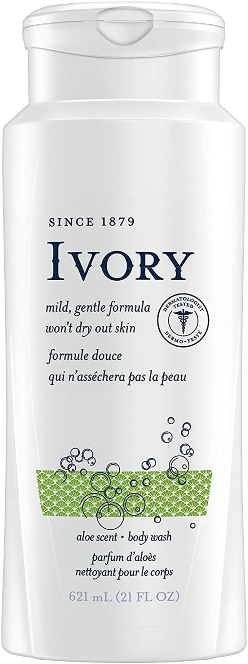 Ivory Body Wash, Aloe Scent, 21 Ounces (Pack of 4) image number 6